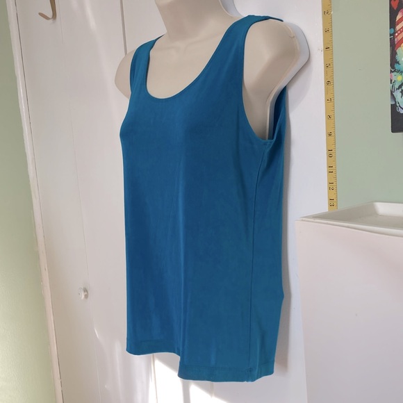 CHICOS Travelers Teal Turqouis Royal Blue Layering Tank Size 1 Medium - Picture 3 of 9